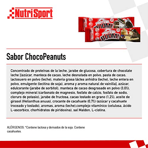 Nutrisport – Barritas Proteicas para Deportistas, Sabor Chocopeanuts, Caja de 24 Barritas, 24 x 49G