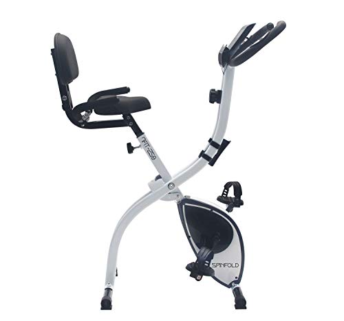 Nyana Fit | Bicicleta Estática Plegable Spinfold | Sillín Confort + Sujección | Resistencia Variable | Rodamientos Magnéticos | Nivel de Intensidad Variable | Altura Regulable | Pantalla Ordenador LCD