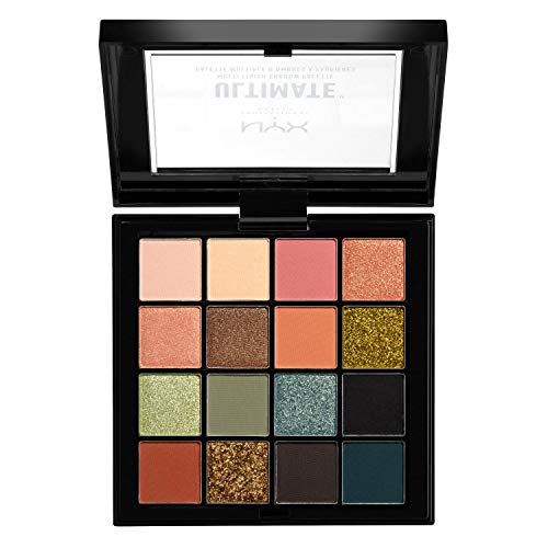 NYX Professional Makeup Paleta de sombras de ojos Ultimate Shadow Palette, Pigmentos compactos, Fórmula vegana, 16 tonos mates, satinados y metalizados, Tono: Utopía