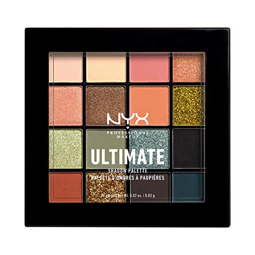 NYX Professional Makeup Paleta de sombras de ojos Ultimate Shadow Palette, Pigmentos compactos, Fórmula vegana, 16 tonos mates, satinados y metalizados, Tono: Utopía