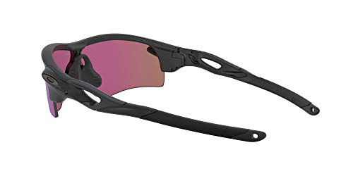 Oakley Gafas de sol para hombre OO9206 Radarlock Path Asian Fit Wrap, Negro mate/Prizm Road Jade,