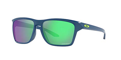 Oakley Gafas de sol rectangulares Oo9448f Sylas Asian Fit para hombre, Poseidón Medio Mate / Prizm Road Jade,