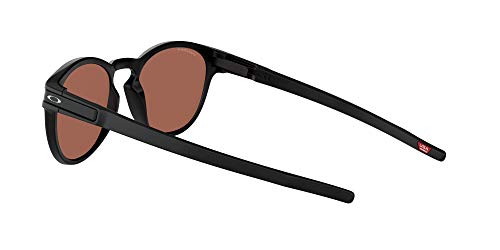 Oakley Men's Latch OO9349-Asian Fit Round Sunglasses, Matte Black/Prizm Violet, 53 mm