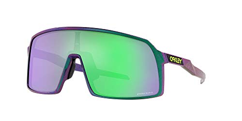 Oakley Men's OO9406A Sutro Asian Fit Rectangular Sunglasses, Green Purple with Splatter/Prizm Road Jade, 60mm