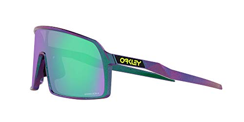 Oakley Men's OO9406A Sutro Asian Fit Rectangular Sunglasses, Green Purple with Splatter/Prizm Road Jade, 60mm