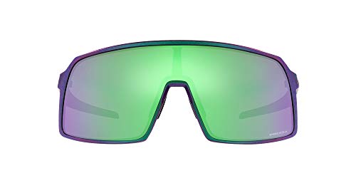 Oakley Men's OO9406A Sutro Asian Fit Rectangular Sunglasses, Green Purple with Splatter/Prizm Road Jade, 60mm