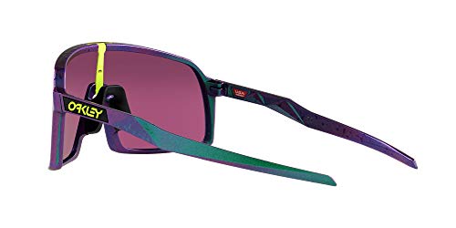 Oakley Men's OO9406A Sutro Asian Fit Rectangular Sunglasses, Green Purple with Splatter/Prizm Road Jade, 60mm