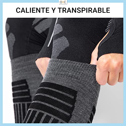 Occulto CALCETINES de ESQUI para HOMBRE (2 Pares), CALCETINES TÉRMICOS HOMBRES DEPORTIVOS ACOLCHADOS y RESPIRABLE PARA TOURING, ALPINISIMO y SNOWBOARD 43-46 Azul-Negro