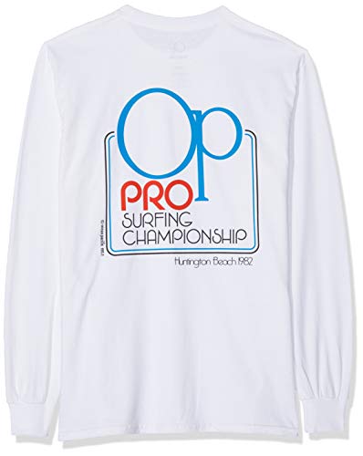 Ocean Pacific Surf Championship Camisa Manga Larga, Blanco (White White), Medium para Hombre