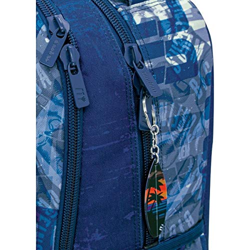 OFITURIA Mochila Colegio Tandem Waves | Mochila Escolar con Ruedas, Mochila con Carrito Desmontable, Cremallera Metalica Gruesa y Bolsillo Organizador Interno - Medidas 34,5 x 44,5 x 23 cm