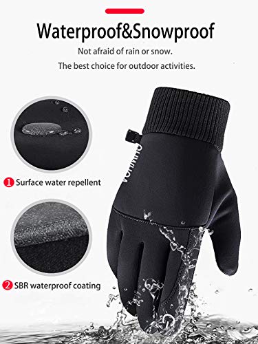 OHWHOA Guantes Invierno Impermeables por Hombre y Mujer, Guantes Moto Termicos Pantalla Táctil por Ciclismo, Running, Camping, Senderismo, Escalada, Combate, Esquiar