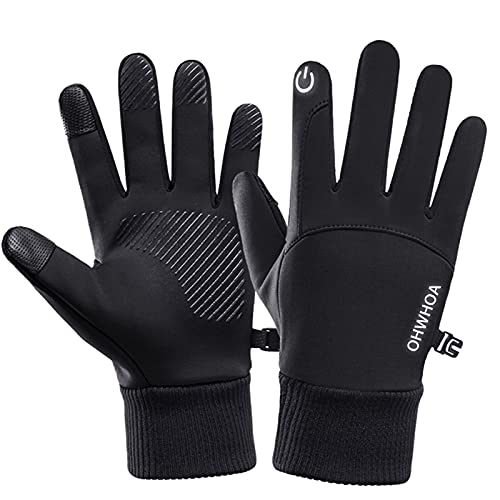 OHWHOA Guantes Invierno Impermeables por Hombre y Mujer, Guantes Moto Termicos Pantalla Táctil por Ciclismo, Running, Camping, Senderismo, Escalada, Combate, Esquiar