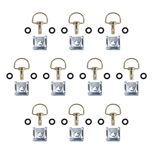 Oldbones Sujetadores de carrera de liberación rápida para motocicleta, 1/4 vuelta, 17 mm, longitud de anillo en forma de D en oro (paquete de 10)