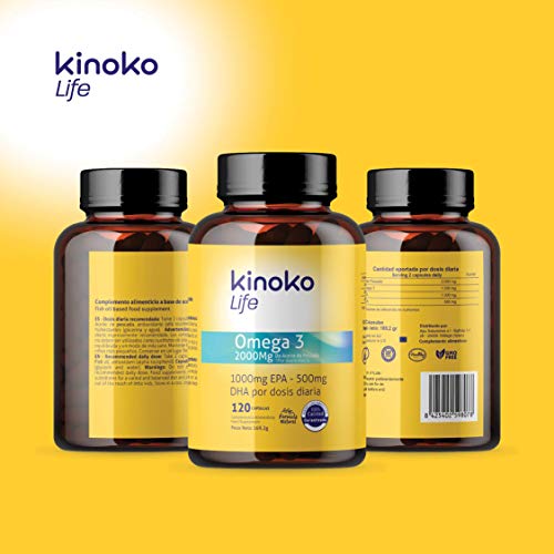 OMEGA 3 2000 mg | EPA 1000 mg| DHA 500 mg | 120 Cápsulas | Pescado Salvaje | Libre de Metales Pesados (Cadmio,Plomo y Mercurio) | Máxima Absorción | Pure Fish Oil | Para Colesterol,Vista y Corazón