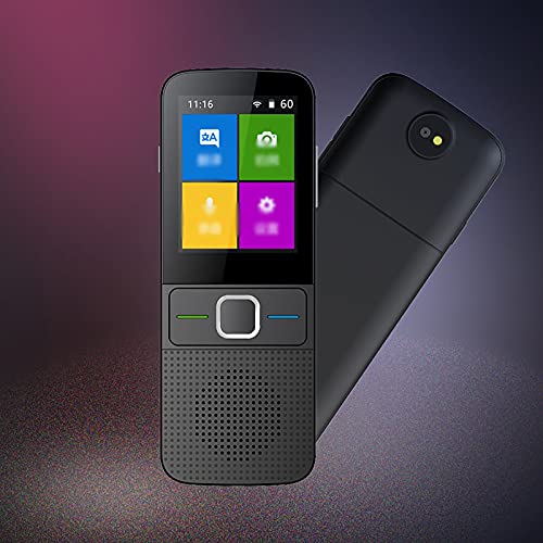 OMVOVSO Traductor Translador De Voz, Traductor con Soporte De Salida De Voz Dispositivo De Traducción Hotspot Offline Touchscreen Translator Dispositivo con La Función De Traducción De Cámara,Negro