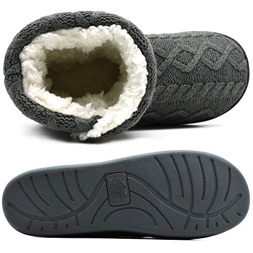 ONCAI Zapatillas De Casa para Mujer En Invierno Lana Artificial Forrada De Botones En El Lateral, Cómoda y Cálida Gris 40/41 EU