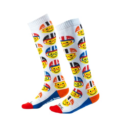 O'Neal | Mountain Bike-Socks | Motocross MTB Downhill Freeride | Absorción del sudor, talón reforzado y área de la suela | Pro MX Sock Emoji Racer | Unisex | Adulto | Multi | Talla única