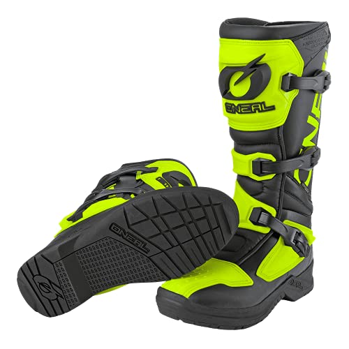 O'Neal RSX Boot Botas DE Motocicleta, Unisex-Adult, Negro/Amarillo NEÓN, 8/41