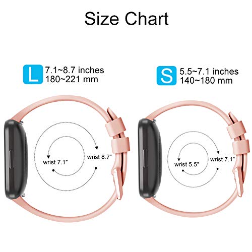 Onedream Pulsera Compatible con Fitbit Versa Correa/Versa Lite/Versa 2 Correa Silicona Mujer Hombre, Ajustable Deportivo Pulsera de Reemplazo Compatible para Fitbit Versa 2 SE (Sin Reloj) (Rosa, S)