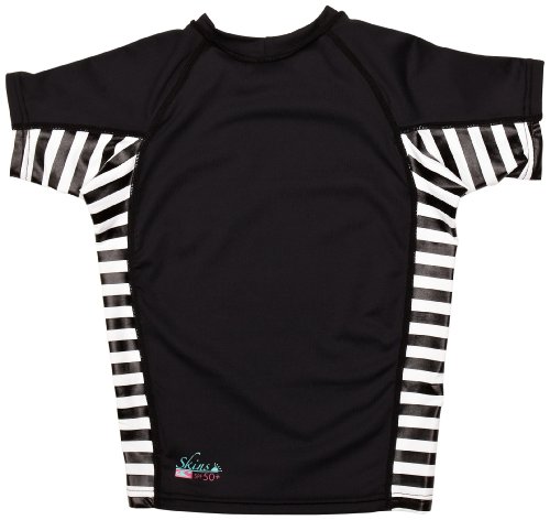 O'NEILL Top de Manga Corta para niña con Logo Stripe Skins, Niñas, Logo Stripe Skins Short Sleeve, Negro (Black out), 128