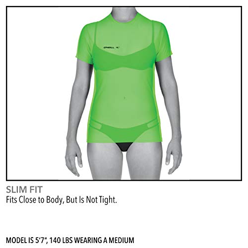 O'Neill Wetsuits WMS Basic Skins - Camiseta de Manga Corta para Mujer, Mujer, Camisa, 3547-216-S, Aqua Claro, S