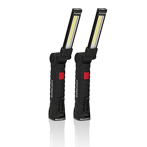 ONEVER Linterna Eléctrica Recargable USB Luz del Trabajo De La Linterna Led Portátil para Náutico COB Magnético Gancho De Camping Exterior Autofficina Lámpara (2pcs)