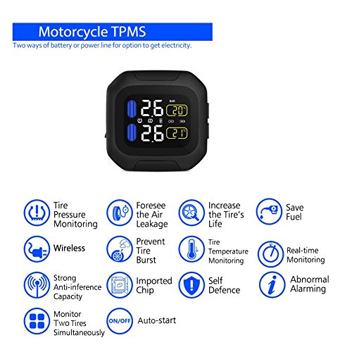ONEWELL TPMS Impermeable Flash Proof General Wireless Motorrad Tire Pressure Monitoring Sistema para Dos Ruedas Motorrad