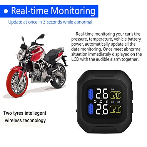 ONEWELL TPMS Impermeable Flash Proof General Wireless Motorrad Tire Pressure Monitoring Sistema para Dos Ruedas Motorrad