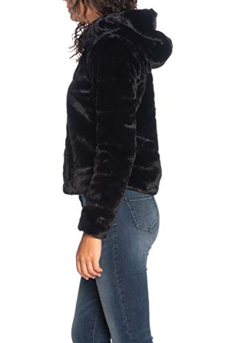 Only Onlchris Fur Hooded Jacket Otw Noos Chaqueta, Negro (Black Black), Large para Mujer