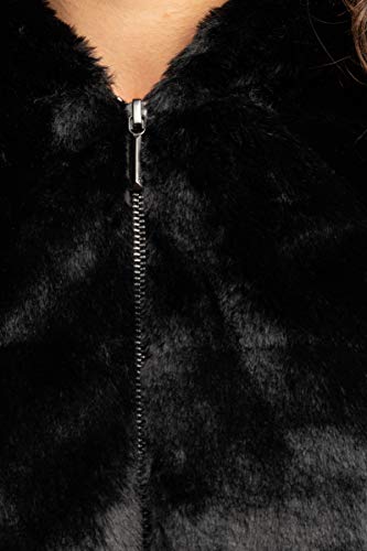 Only Onlchris Fur Hooded Jacket Otw Noos Chaqueta, Negro (Black Black), Large para Mujer