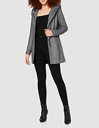 Only onlSEDONA Light Coat OTW Noos Abrigo, Gris (Dark Grey Melange), 42 (Talla del Fabricante: X-Large) para Mujer