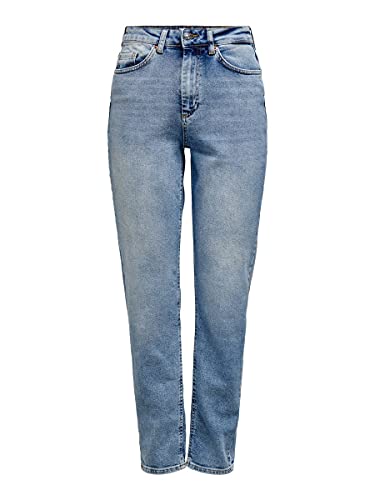 Only Onlveneda Life Mom Jeans Rea7452 Vaqueros, Mezclilla Azul Claro, 26W / 34L para Mujer