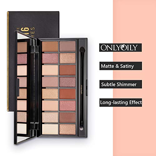 Onlyoily Paleta De Sombras De Ojos Profesionales - Paleta Maquillaje - Altamente Pigmentados 16 Colores Brillantes y Mate