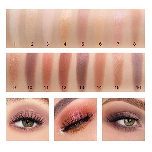 Onlyoily Paleta De Sombras De Ojos Profesionales - Paleta Maquillaje - Altamente Pigmentados 16 Colores Brillantes y Mate