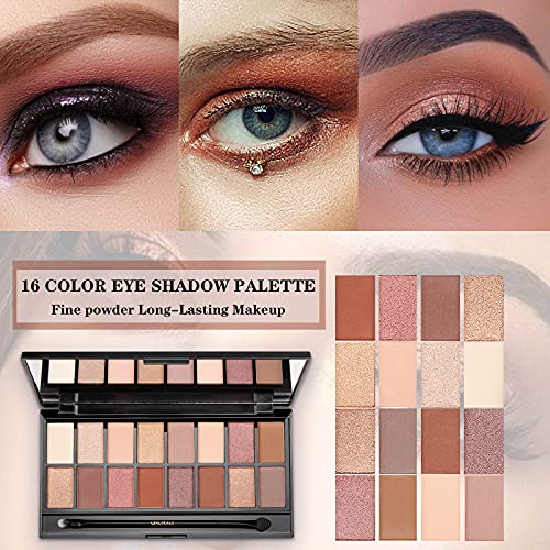 Onlyoily Paleta De Sombras De Ojos Profesionales - Paleta Maquillaje - Altamente Pigmentados 16 Colores Brillantes y Mate