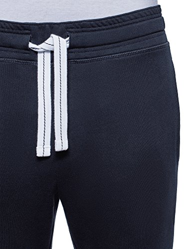 oodji Ultra Hombre Pantalones de Punto Básicos, Azul, XL