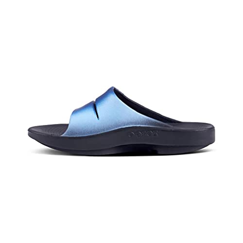 OOFOS OOahh Sport Slide Sandal, Azul, color, talla 45 EU