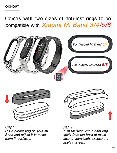 OOHGUT Correa para Xiaomi Mi Band 6, Pulseras Universal MiBand 5/4/3 Pulsera Metal Correas con Enlaces Herramienta de Eliminación Reloj Wristband Recambio Bandas Acero Inoxidable Reemplazo Strap