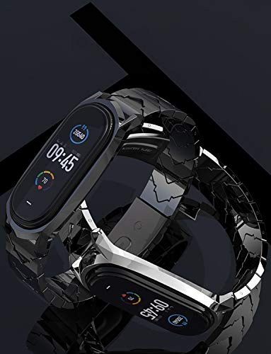 OOHGUT Correa para Xiaomi Mi Band 6, Pulseras Universal MiBand 5/4/3 Pulsera Metal Correas con Enlaces Herramienta de Eliminación Reloj Wristband Recambio Bandas Acero Inoxidable Reemplazo Strap