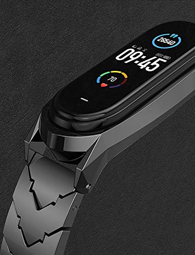 OOHGUT Correa para Xiaomi Mi Band 6, Pulseras Universal MiBand 5/4/3 Pulsera Metal Correas con Enlaces Herramienta de Eliminación Reloj Wristband Recambio Bandas Acero Inoxidable Reemplazo Strap