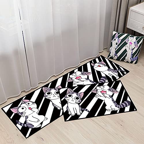 OPLJ Alfombra Larga de Cocina para Piso, Alfombra, Dormitorio, balcón, Sala de Estar, Alfombra, Moderno, Antideslizante, Lavable, Entrada para el hogar, Felpudo A3 40x60cm