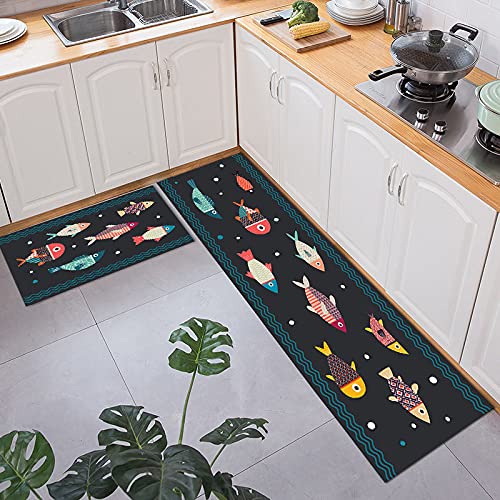 OPLJ Alfombra Larga de Cocina para Piso, Alfombra, Dormitorio, balcón, Sala de Estar, Alfombra, Moderno, Antideslizante, Lavable, Entrada para el hogar, Felpudo A3 40x60cm