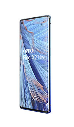 OPPO Find X2 NEO 5G – Pantalla de 6.5" (AMOLED, 12GB/256GB, Snapdragon 765G, 4.000 mAh, cámara trasera 48MP+13MP+8MP+2MP, cámara frontal 32MP, Android 10) Azul [Versión ES/PT]