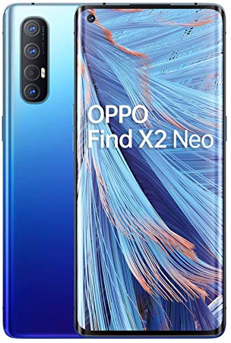 OPPO Find X2 NEO 5G – Pantalla de 6.5" (AMOLED, 12GB/256GB, Snapdragon 765G, 4.000 mAh, cámara trasera 48MP+13MP+8MP+2MP, cámara frontal 32MP, Android 10) Azul [Versión ES/PT]