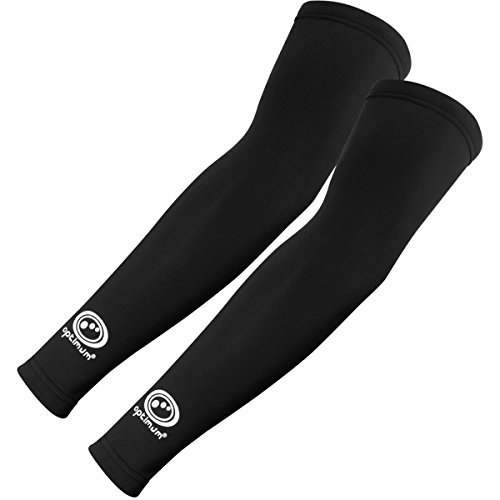 OPTIMUM - Calentadores de Brazos de Ciclismo para Hombre Negro Negro Talla:Small