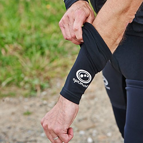 OPTIMUM - Calentadores de Brazos de Ciclismo para Hombre Negro Negro Talla:Small