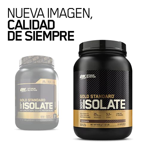 Optimum Nutrition 100% Gold Standard Isolate, Proteina Whey Isolate en Polvo para Aumentar Masa Muscular, Proteina Isolada, Chocolate, 31 Porciones, 930g