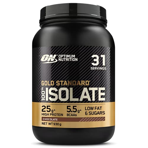 Optimum Nutrition 100% Gold Standard Isolate, Proteina Whey Isolate en Polvo para Aumentar Masa Muscular, Proteina Isolada, Chocolate, 31 Porciones, 930g