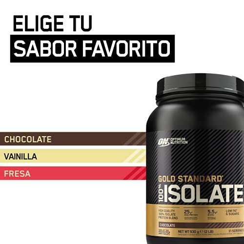 Optimum Nutrition 100% Gold Standard Isolate, Proteina Whey Isolate en Polvo para Aumentar Masa Muscular, Proteina Isolada, Chocolate, 31 Porciones, 930g