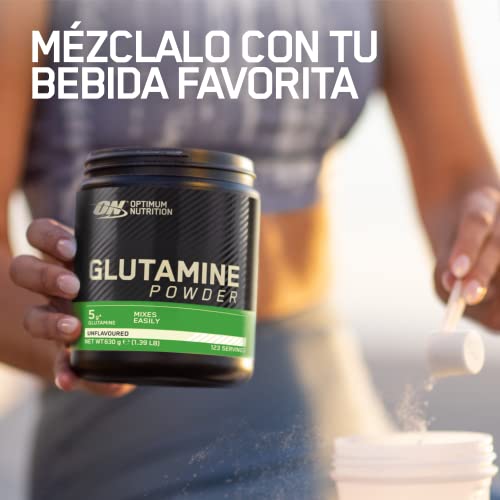 Optimum Nutrition Glutamine, l Glutamina en Polvo, Aminoacido, Suplementos para Ganar Masa Muscular, Sin Sabor, 200 Porciones, 1kg